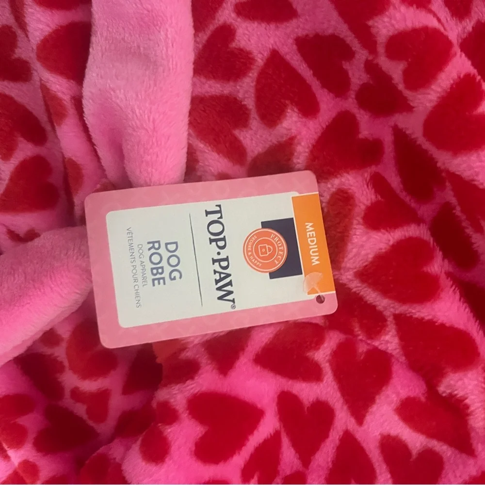 Brand new Dog-robe Pink Heart Patterned - Picture 2 of 9
